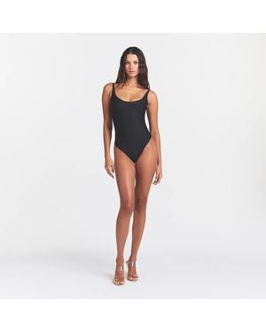Skims Scoop Low Back Thong Bodysuit - Blue