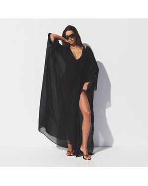 Skims Sheer Long Kaftan - Black