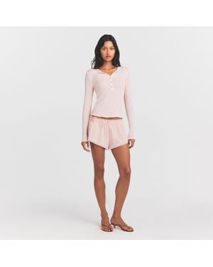 Skims Crewneck Henley - Pink