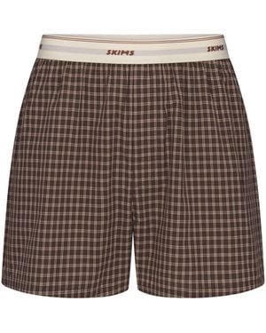 Skims Logo Band Boxer - Brown
