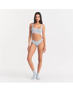 Skims Lace Scoop Bralette - Orange