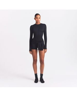 Skims Long Sleeve One Piece - Black