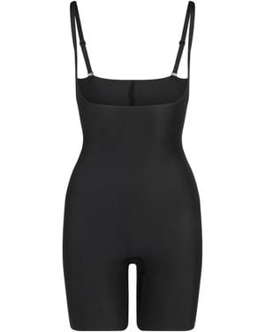 Skims Core Sculpt Open Bust Mid Thigh Bodysuit - Black
