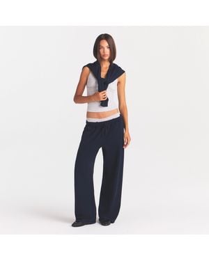 Skims Oversized Straight Leg Pants - Blue