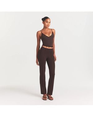 Skims High-Waisted Pintuck Straight Pants - Brown