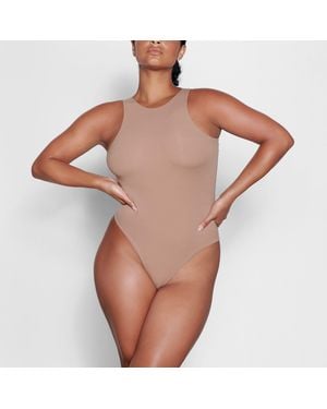 Skims High Neck Bodysuit - Brown