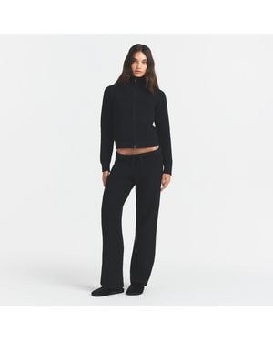 Skims Sherpa Zip Up Jacket - Black