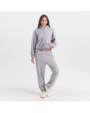 Skims Straight Leg Pants With Embossed Logo - Gray