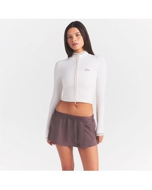 Skims Zip Up Crop Jacket - White