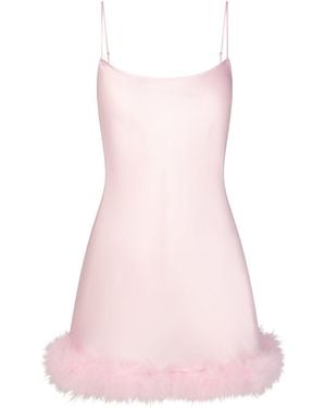 Skims Feather Trim Mini Dress - White