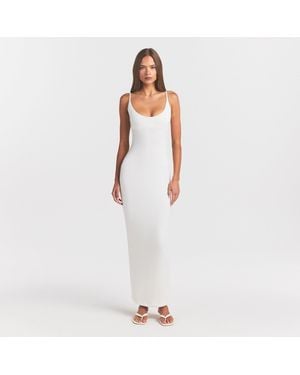 Skims Scoop Neck Long Dress - White