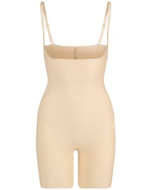 Skims Core Sculpt Open Bust Mid Thigh Bodysuit - Natural