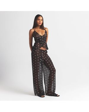Skims Wrap Cami Top Obsidian Spaced Hearts - Gray