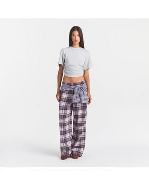 Skims Flannel Sleep Oversized Pants - Multicolor