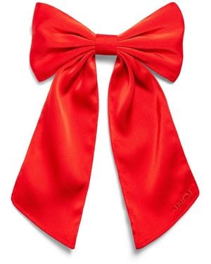 Skims Satin Jumbo Bow Clip - Red