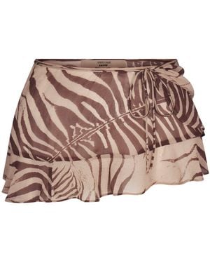 Skims Tie Side Mini Skirt - Brown