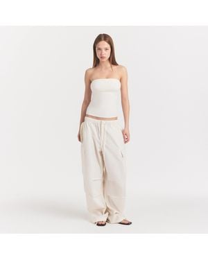 Skims Oversized Low Rise Cargo Pants - White