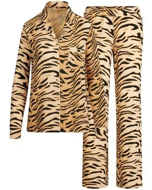 Skims Sleep Long Sleeve Button Up Set - Metallic