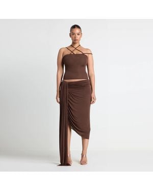 Skims Sheer Modal Top - Brown