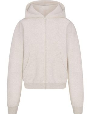 Skims Classic Zip Up Hoodie - White