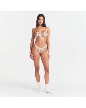 Skims Logo Picot Scoop Bralette - Orange