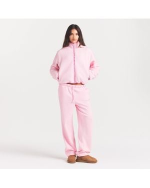 Skims Boxy Zip Up Jacket - Pink
