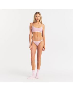Skims Logo Picot Scoop Bralette - Orange