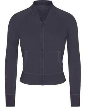 Skims Shrunken Zip Up Jacket - Blue