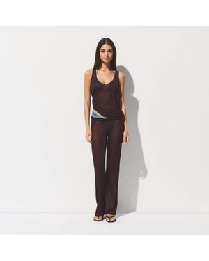 Skims Scoop Long Tank Top - Brown