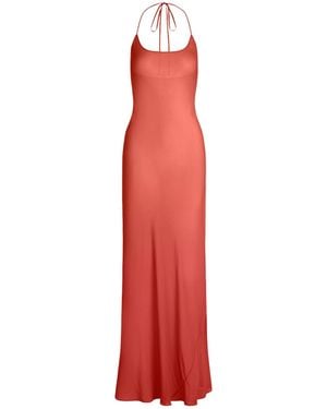 Skims Long Halter Dress - Red