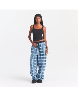 Skims Oversized Double Waistband Pants - Blue