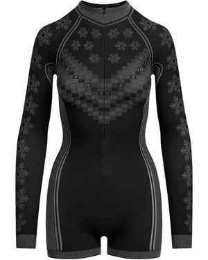 Skims Half Zip Onesie (Bodysuit) - Black