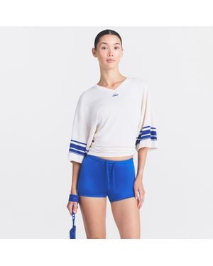 Skims Oversized V-Neck Top - Blue