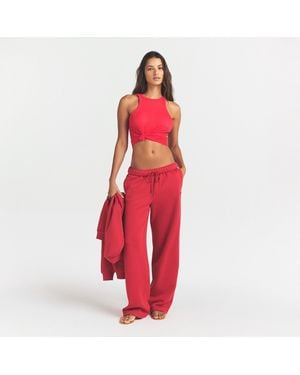 Skims Classic Straight Leg Pants - Red