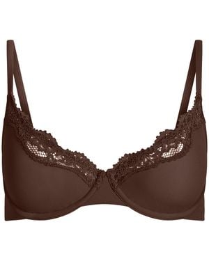 Skims Unlined Scoop Bra - Brown