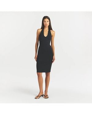 Skims Plunge Halter Midi Dress - Black