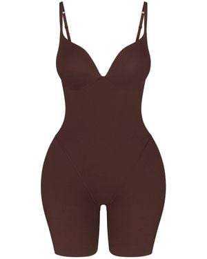 Skims Butt And Hip Enhancing Mid Thigh Bodysuit - Brown