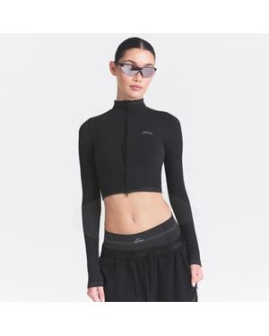 Skims Zip Up Crop Jacket Obsidian - Black