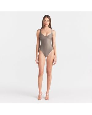 Skims Unlined Plunge Thong Bodysuit - Multicolor