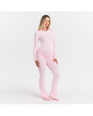 Skims Maternity Long Sleeve T-Shirt - Pink