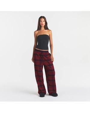 Skims Oversized Double Waistband Pants - Red