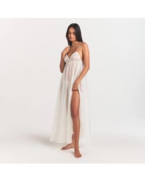 Skims Long Slip Dress - White