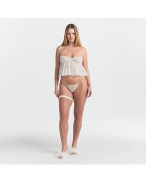 Skims Babydoll Top And String Thong Set - White