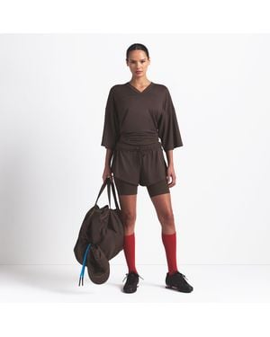 Skims V-Neck Oversized Top - Brown