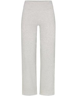 Skims Foldover Straight Leg Pants - Gray