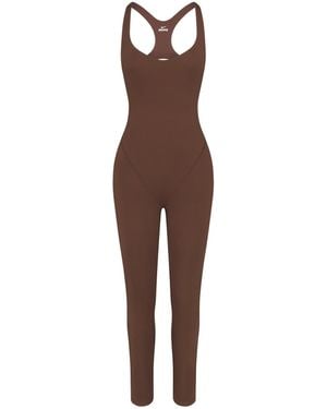 Skims Racer Long Onesie - Brown