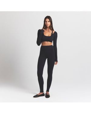 Skims Long Sleeve Super Cropped Top - Black