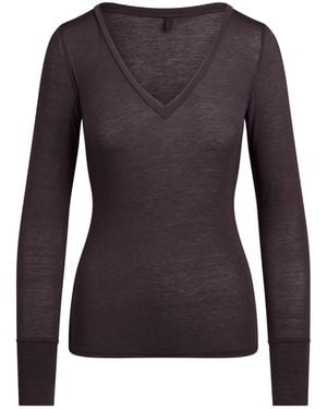 Skims Long Sleeve V Neck - Purple