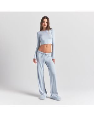 Skims Sleep Straight Leg Pants - Blue