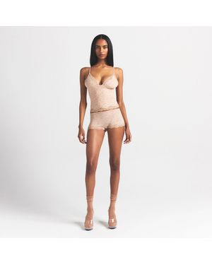 Skims Triangle Cami Top And Boy Short Set - Pink